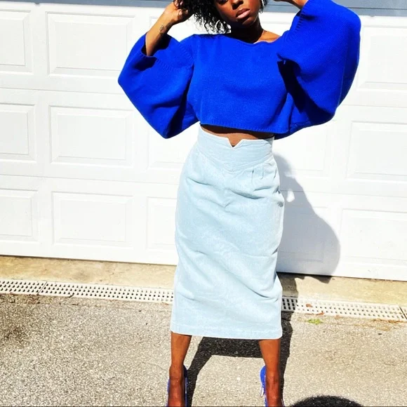 Vintage high waist Denim skirt - Picture 2 of 6